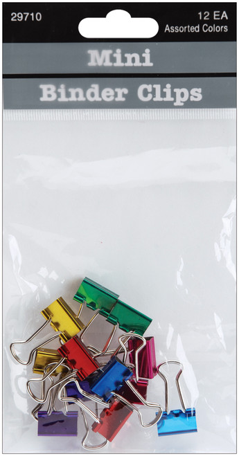 6 Pack - Baumgartens Mini Binder Clips .5" 12/Pkg-Assorted Colors - 29710 - 085288297106