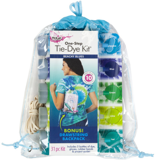 Tulip One-Step Tie-Dye Backpack Kit-Beachy Blues -BK405-40530 - 017754405302