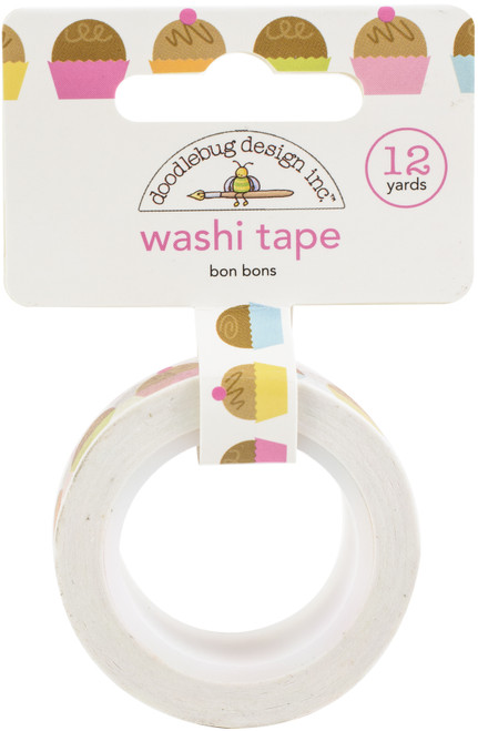 3 Pack Doodlebug Washi Tape 15mmX12yd-Bon Bons, Hey Cupcake WT6615 - 842715066151