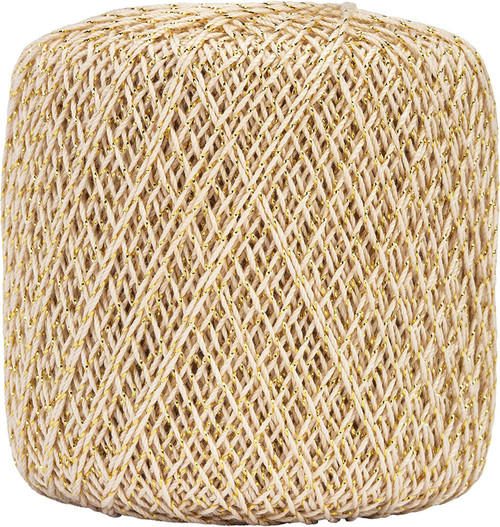 3 Pack Aunt Lydia's Metallic Crochet Thread Size 10-Natural & Gold 154M-0226G