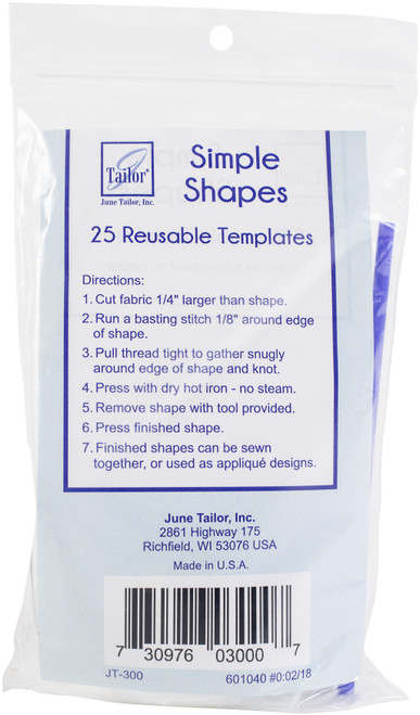 June Tailor Simple Shapes Reusable Templates 25/Pkg-Hexagon JT300