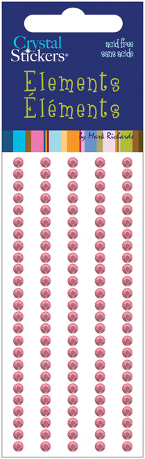 6 Pack Mark Richards Crystal Stickers Elements 3mm Round 125/Pkg-Light Pink CS3MM-1665 - 842672012666