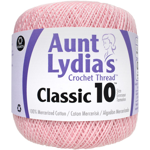 Coats Crochet Aunt Lydia's Fashion Crochet, Cotton Size 3, Warm Rose