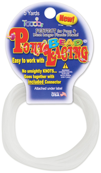 12 Pack - Pony Bead Lacing 2mmX5yd-Frosted - PBL05-001 - 725879220013