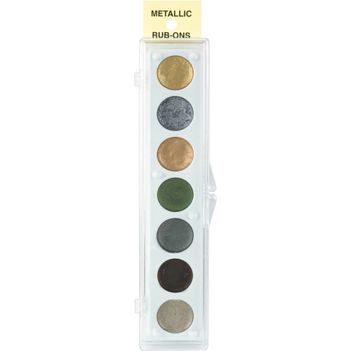 3 Pack Craf-T Metallic Rub-On Paint Palette 7 Colors-Kit #2 33042 - 641336330425