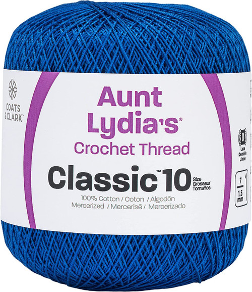 3 Pack Aunt Lydia's Classic Crochet Thread Size 10-Dark Royal 154-487 - 073650907951