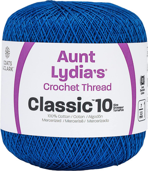 3 Pack - Aunt Lydia's Classic Crochet Thread Size 10-Dark Royal - 154-487 - 073650907951