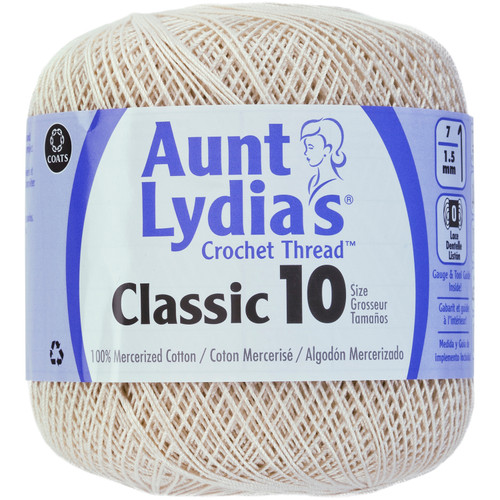 3 Pack - Aunt Lydia's Classic Crochet Thread Size 10-Ecru - 154-419 - 073650907807