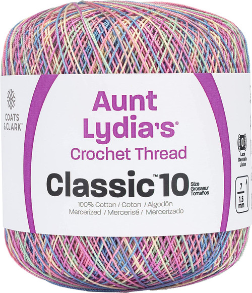 3 Pack Aunt Lydia's Classic Crochet Thread Size 10-Pastels 154-465 - 073650907913