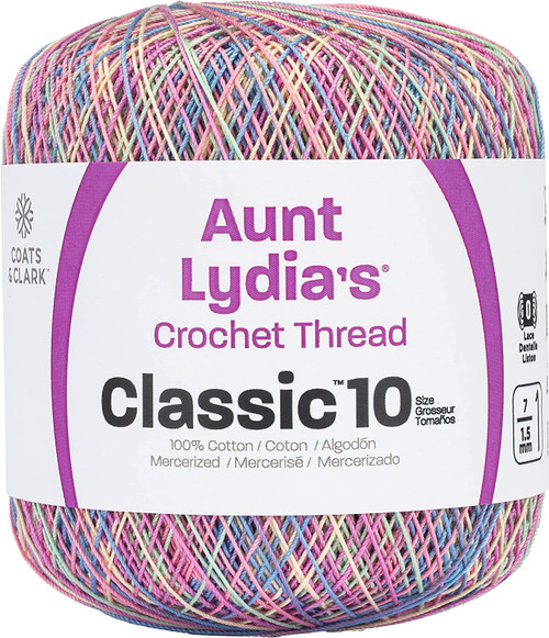 3 Pack - Aunt Lydia's Classic Crochet Thread Size 10-Pastels - 154-465 - 073650907913