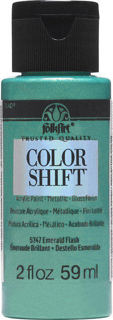 3 Pack FolkArt Color Shift Paint 2oz-Emerald Flash FACS2-5247 - 028995052477