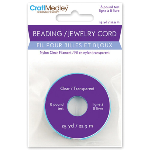 6 Pack Craft Medley Beading/Jewelry Cord 8lb 25yd-Clear BD938 - 775749030303