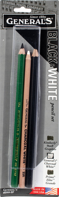 3 Pack General's Black & White Pencil Set 3/PkgBWA-BP - 044974222136