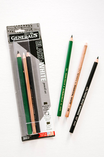 3 Pack - General's Black & White Pencil Set 3/Pkg- - BWA-BP 3 Pack - General's Black & White Pencil Set 3/Pkg- - BWA-BP