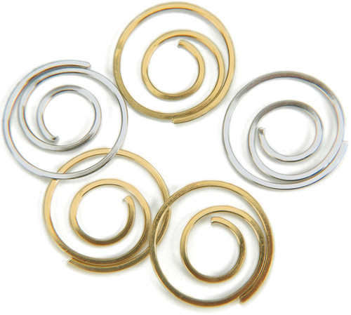 6 Pack Metal Spiral Clips .75" 25/Pkg-Gold & Silver CI85001