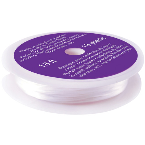 6 Pack - Craft Medley Elastic Jewelry Cord .8mmX18'-Clear - CC560-B