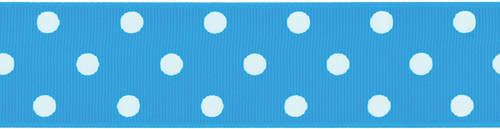 3 Pack Offray Polka Dot Grosgrain Ribbon 1-1/2"X9'-Island Blue 3807-328 - 079856945841