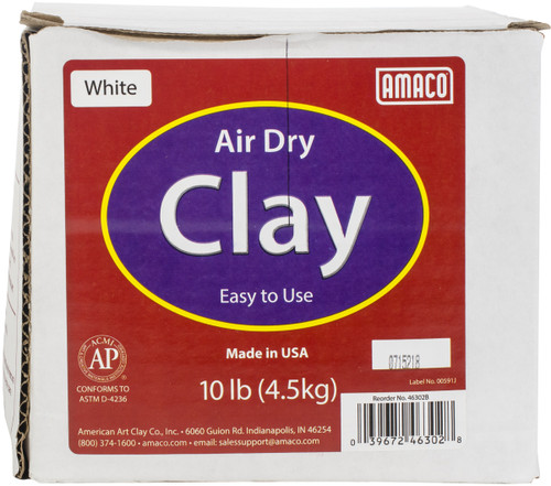 2 Pack Amaco Air-Dry Modeling Clay 10lb-White 4630-2B - 039672463028