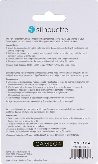 Silhouette Pen Holder W/Adapters-For Use With Cameo 4 - PENHLDR2 Silhouette Pen Holder W/Adapters-For Use With Cameo 4 - PENHLDR2
