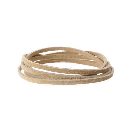 6 Pack - Realeather(R) Crafts Sof-Suede Lace 3/32"X2yd-Beige - SPS02-2008