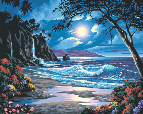 2 Pack Paint Works Paint By Number Kit 20"X16"-Moonlit Paradise 91185