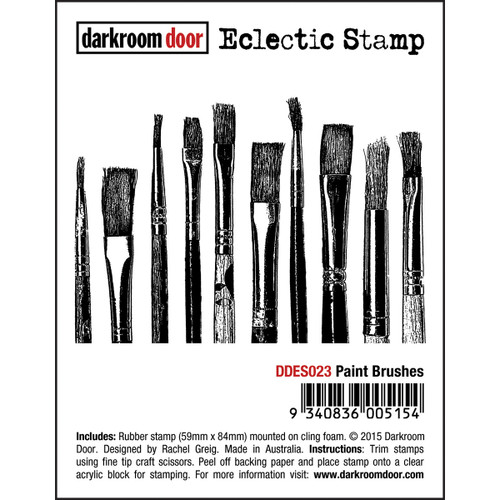 2 Pack Darkroom Door Cling Stamp 3"X2"-Paint Brushes DDES023