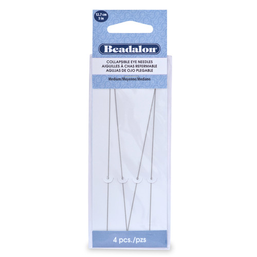 3 Pack - Beadalon Collapsible Eye Needles 5" 4/Pkg-Medium - 700M-150 - 035926088597