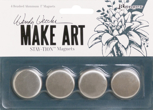3 Pack - Wendy Vecchi MAKE ART Stay-tion 1" Magnets 4/Pkg-Brushed Aluminum - WVA68037 - 789541068037
