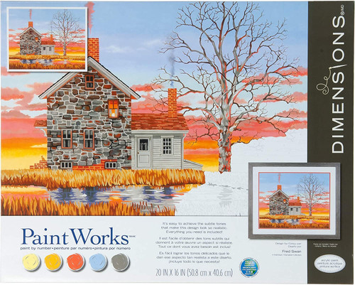 Paint Works Paint By Number Kit 20"X16"-Home At Sunset -91743 - 088677917432