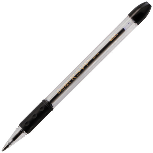 6 Pack Pentel R.S.V.P. Medium Ballpoint Pens 2/Pkg-Black BK91BP2-A