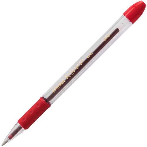 6 Pack Pentel R.S.V.P. Medium Ballpoint Pens 2/Pkg-Red BK91BP2-B