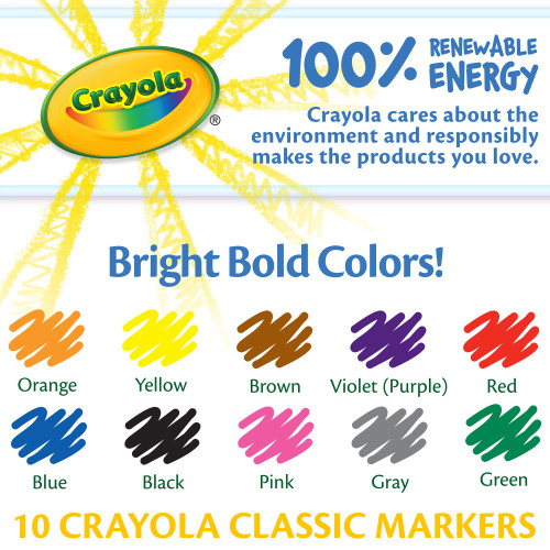 3 Pack - Crayola Fine Line Markers-Classic Colors 10/Pkg - 58-7726 3 Pack - Crayola Fine Line Markers-Classic Colors 10/Pkg - 58-7726