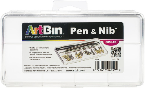 2 Pack ArtBin Pen & Nib Case-7.375"X3.625"X.6875" Clear 6859AB - 071617068592