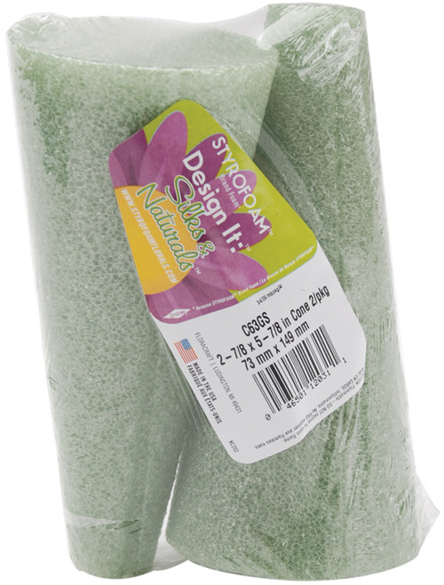 3 Pack - FloraCraft FloraFoM Cone 2/Pkg-2.75"x6" - C63GS - 046501120311