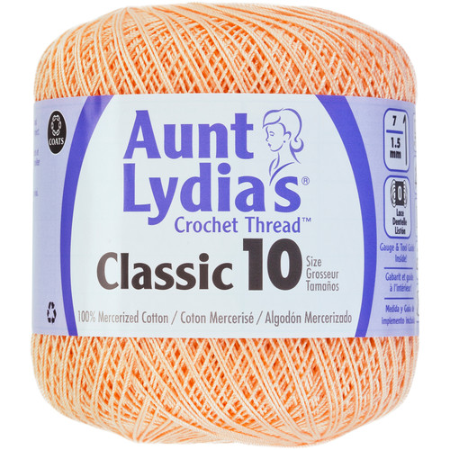 3 Pack Aunt Lydia's Classic Crochet Thread Size 10-Light Peach 154-424 - 073650907845