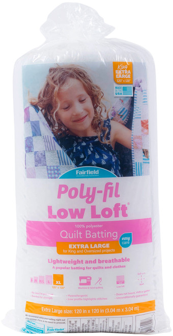 8 Pack - Fairfield Low-Loft Bonded Polyester Batting-King Size 120"X120" - L120 - 035352369208