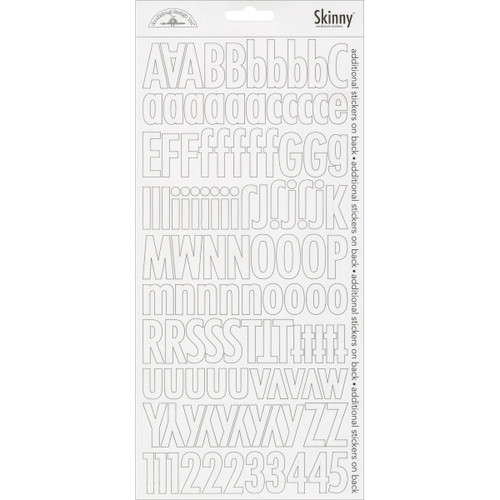 3 Pack - Doodlebug Skinny Cardstock Alpha Stickers 6"x13" 2/Pkg-Lily White - SKST-4725 - 842715047259 3 Pack - Doodlebug Skinny Cardstock Alpha Stickers 6"x13" 2/Pkg-Lily White - SKST-4725 - 842715047259