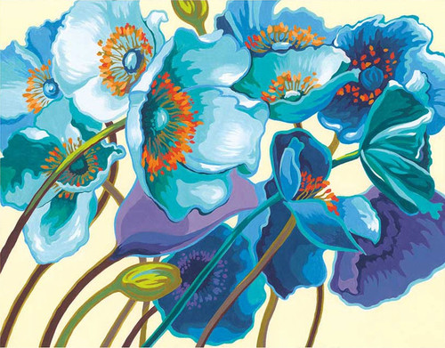 2 Pack Paint Works Paint By Number Kit 14"X11"-Blue Poppies 73-91657