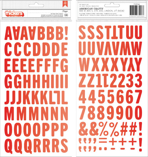 3 Pack Loves Me Thickers Stickers 5.5"X11" 138/Pkg-Letters & Numbers/Red Foiled Foam 733946