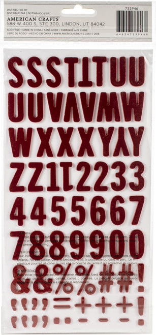 3 Pack Loves Me Thickers Stickers 5.5"X11" 138/Pkg-Letters & Numbers/Red Foiled Foam 733946