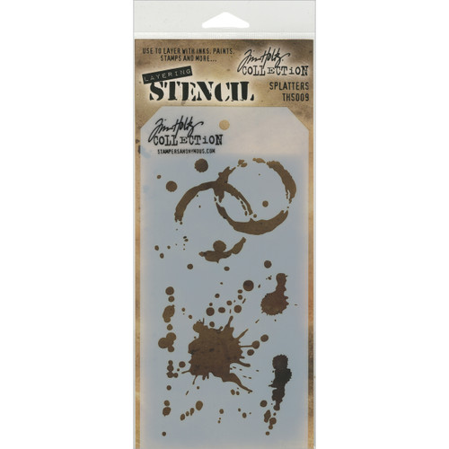 3 Pack Tim Holtz Layered Stencil 4.125"X8.5"-Splatters -THS-009 - 794504708356