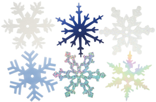 4 Pack - Creative Expressions Large Shimmer Snowflakes 50/Pkg-2" - CI63021