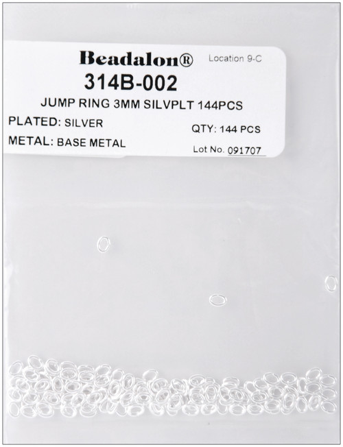 5 Pack - Beadalon Jump Rings 3mm 144/Pkg-Silver-Plated - 314B-002-144S - 035926053502