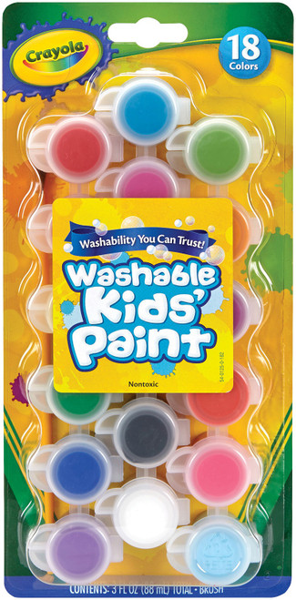 3 Pack - Crayola Washable Kid's Paint Pots-18 Colors - 54-0125 - 071662003142