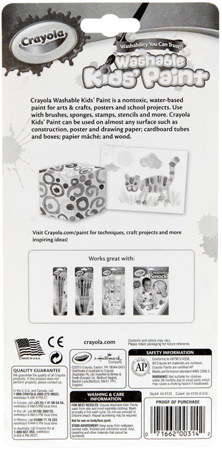 3 Pack - Crayola Washable Kid's Paint Pots-18 Colors - 54-0125