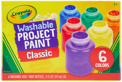 3 Pack Crayola Washable Kids Paint 2oz 6/Pkg-Classic 54-1204 - 071662112042