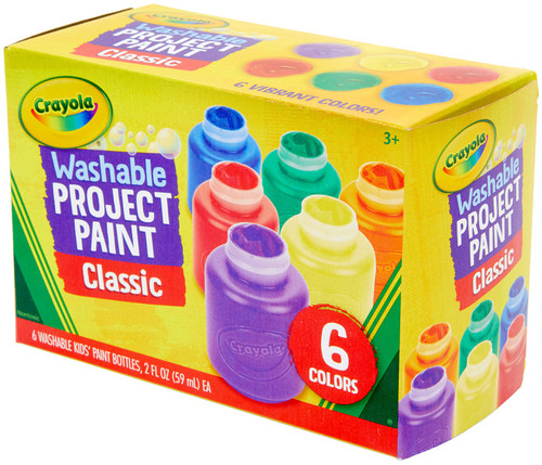 3 Pack Crayola Washable Kids Paint 2oz 6/Pkg-Classic 54-1204