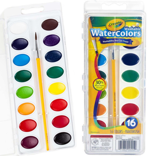 3 Pack - Crayola Washable Watercolors-16 colors - 53-0555