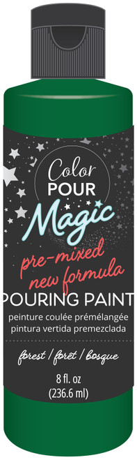 3 Pack American Crafts Color Pour Magic Pre-Mixed Paint 8oz-Forest 357334