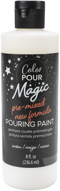 3 Pack American Crafts Color Pour Magic Pre-Mixed Paint 8oz-Snow 357600 - 718813576000